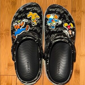 CROCS Black with Disney Characters and signatures